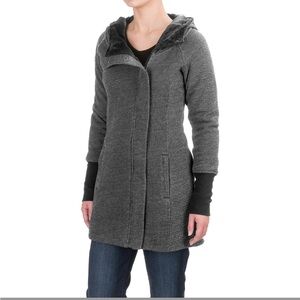 Northface Gray Hooded Jacket with Black Cuffs